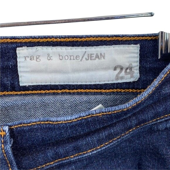 Rag & Bone High Rise Heritage Blue Skinny Raw Ankle Jeans Size 24 - Picture 5 of 7